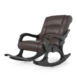 Кресло-качалка мягкое с подножкой для отдыха Родос (Россия) экокожа венге