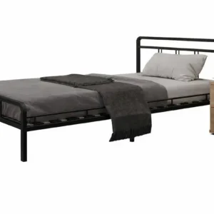 Односпальная ортопедическая кровать LEON с матрасом 90х200, цвет черный
