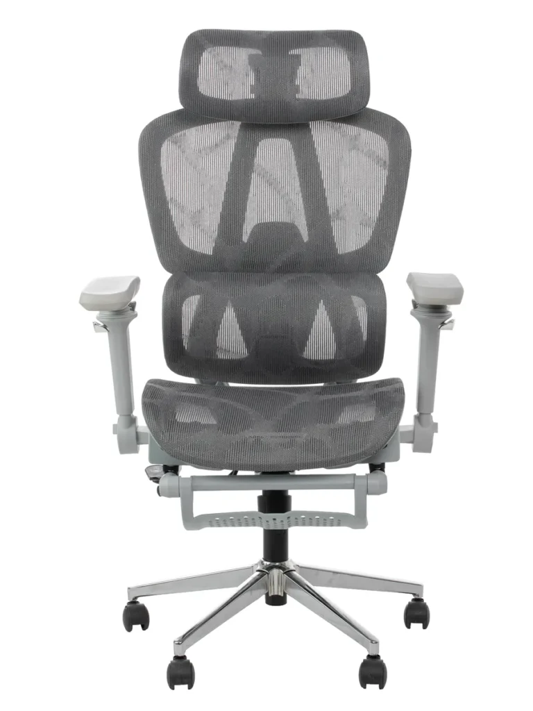 Компьютерное кресло T606 серое с ортопедической спинкой для дома и офиса