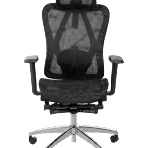 Компьютерное кресло W2028 черное с подножкой для дома и офиса