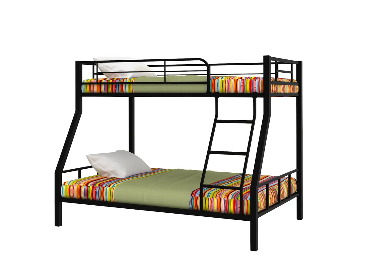 Двухъярусная кровать Granada черная для детей с двумя спальными местами