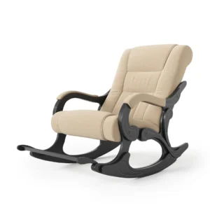 Кресло-качалка мягкое с подножкой для отдыха Родос (Россия) велюр бежевое
