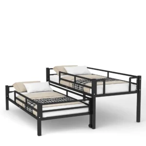 Выкатная кровать Твинни черная без матраса с двумя спальными местами