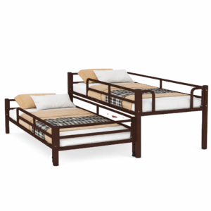 Выкатная кровать Твинни коричневая с выдвижным спальным местом для двух детей