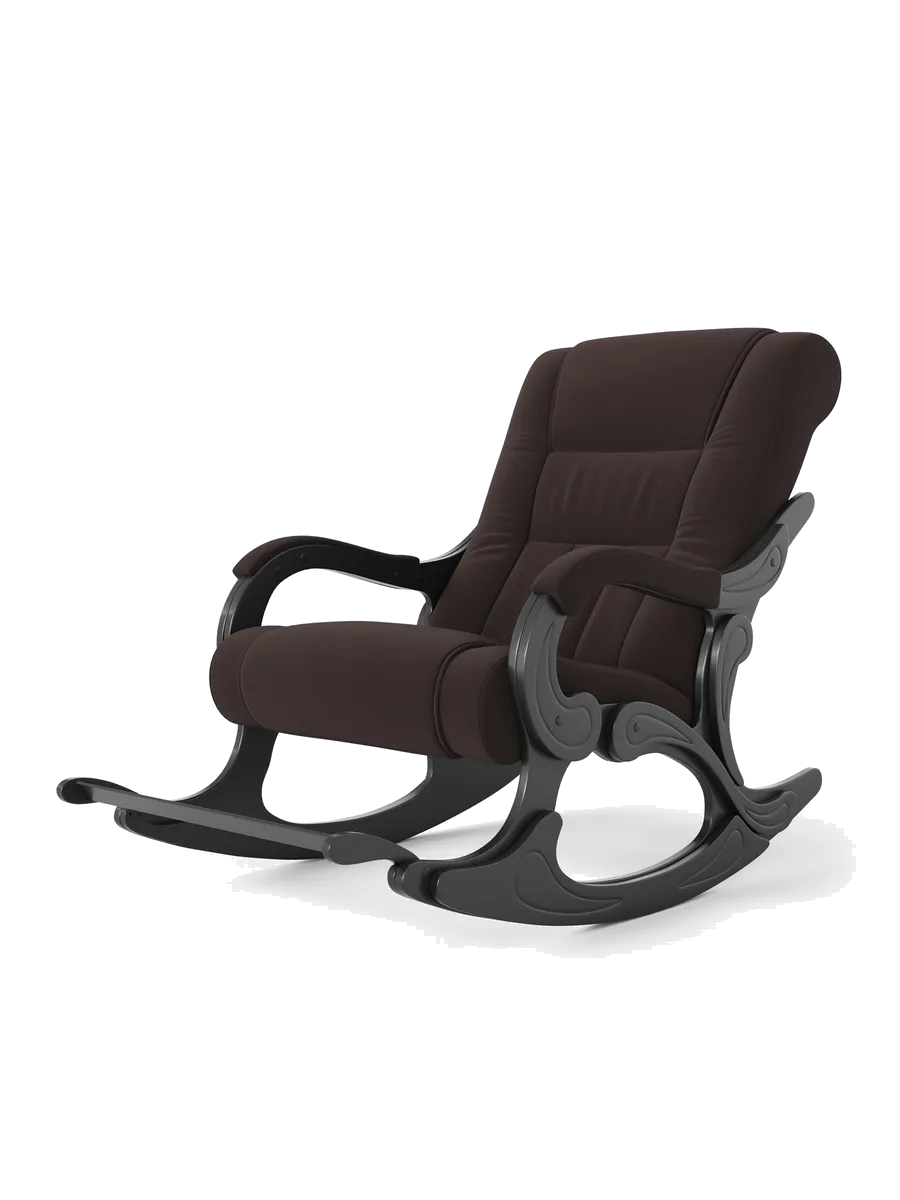 Кресло-качалка Родос велюр тёмно-коричневый