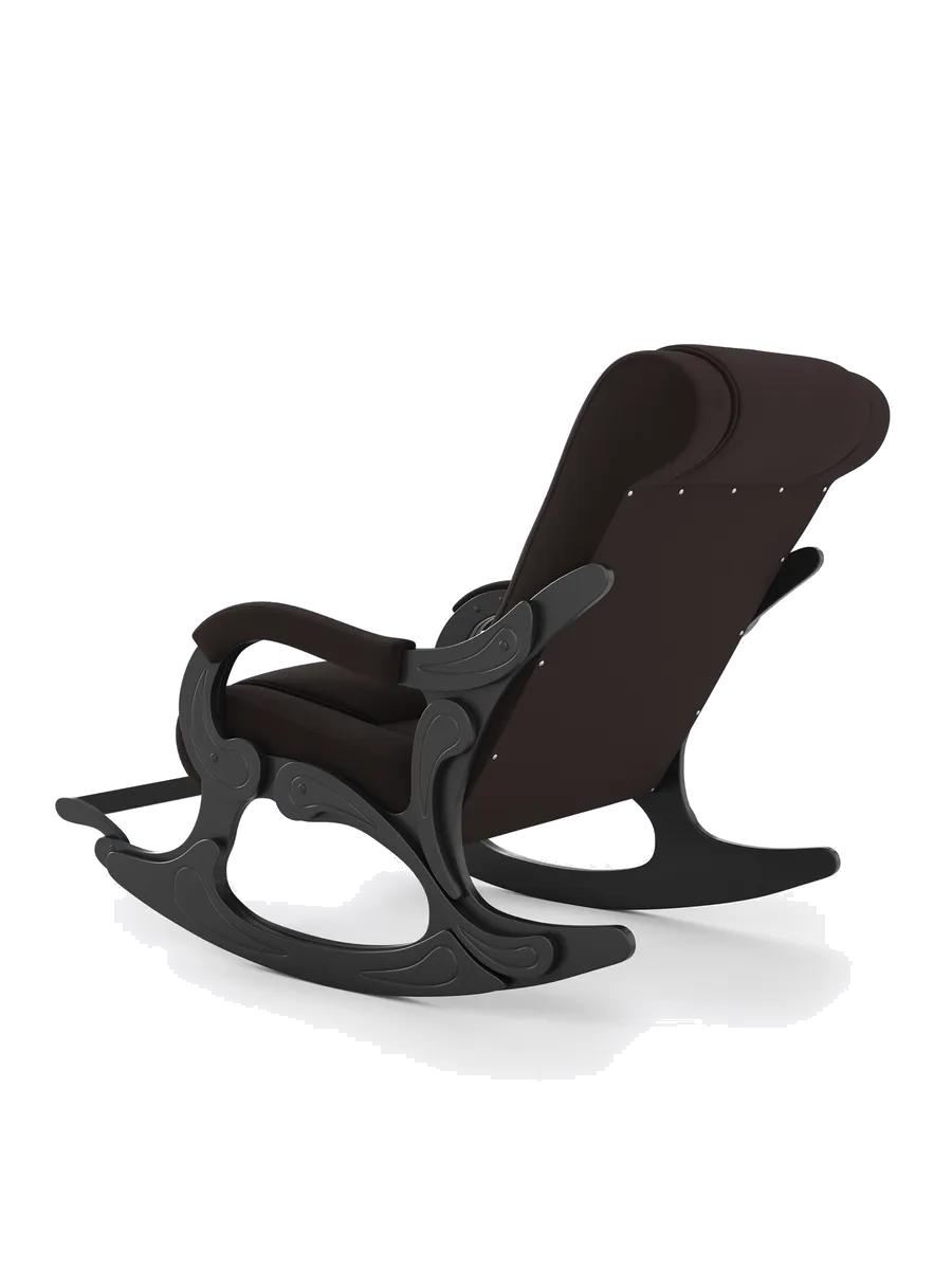 Кресло-качалка Родос велюр тёмно-коричневый спинка