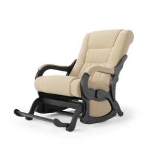 Кресло-качалка маятниковое с подножкой глайдер Родос (Россия) велюр бежевое