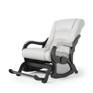 Кресло-качалка маятниковое с подножкой глайдер Родос (Россия) экокожа крем