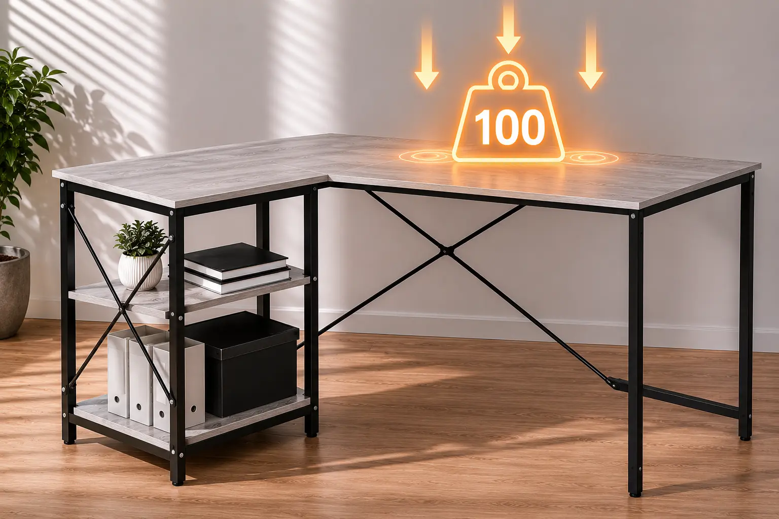 Угловой письменный стол LOFT нагрузка до 100 кг