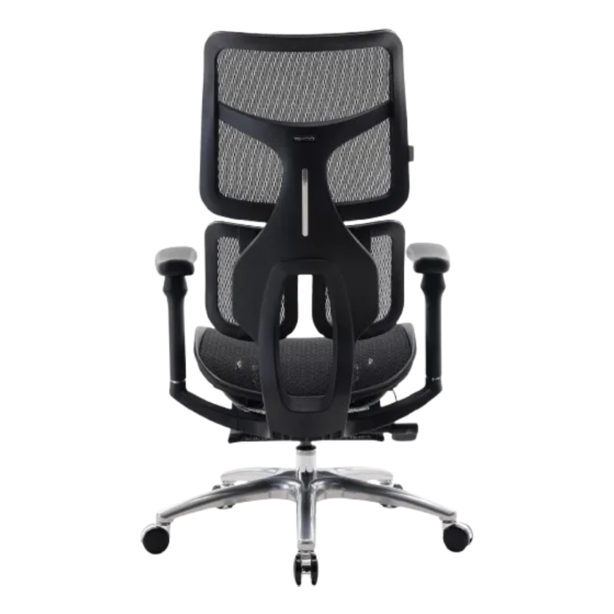 Эргономичное кресло Sihoo S100-B302-JT черного цвета вид сзади